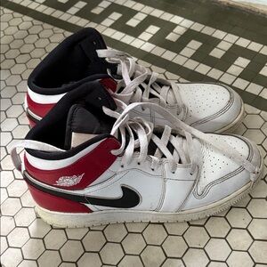 Nike Red and White air Jordan y6.5 Sneakers with Black Accents